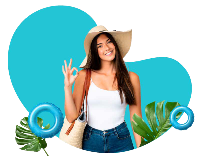 mujer de vacaciones