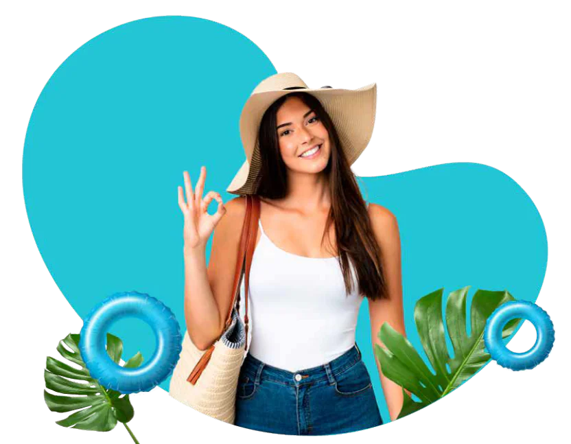 mujer de vacaciones